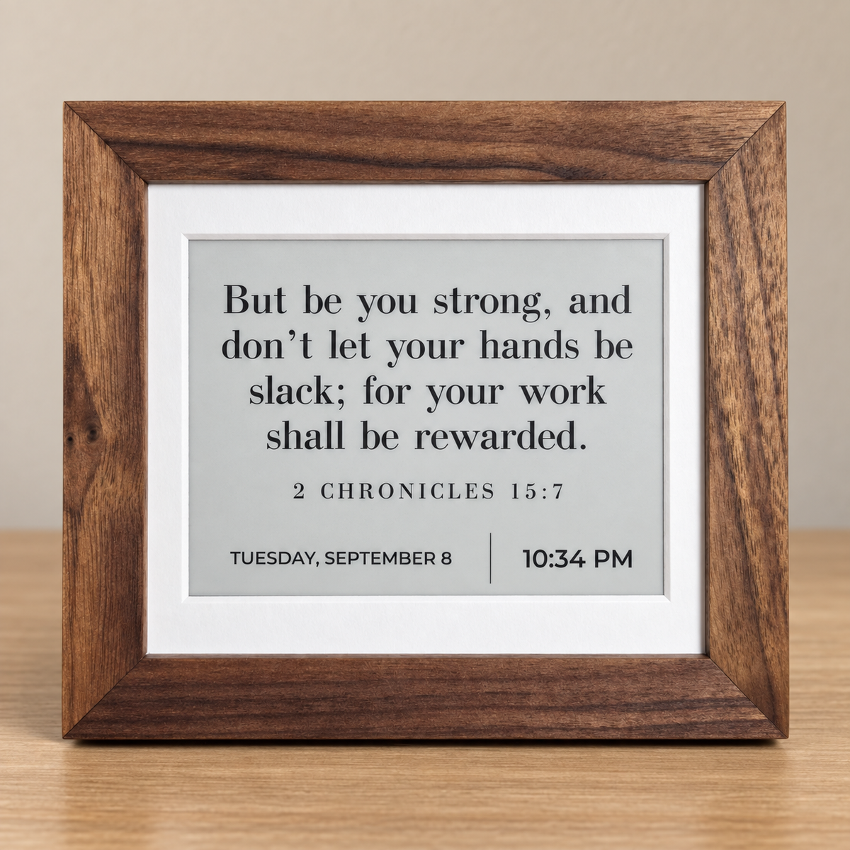 Large Walnut Verse Clock with a 5.8-inch display